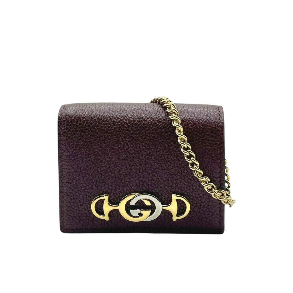 Gucci Zumi  Leather  Chain Bi-Fold Mini Wallet 1
