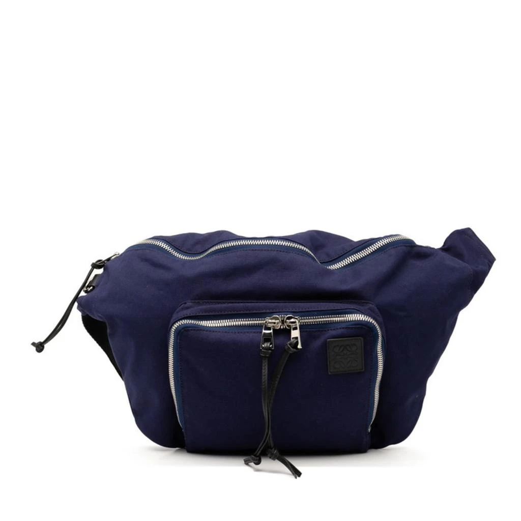Loewe Navy Canvas Leather Fanny Pack (Pre-Owned)