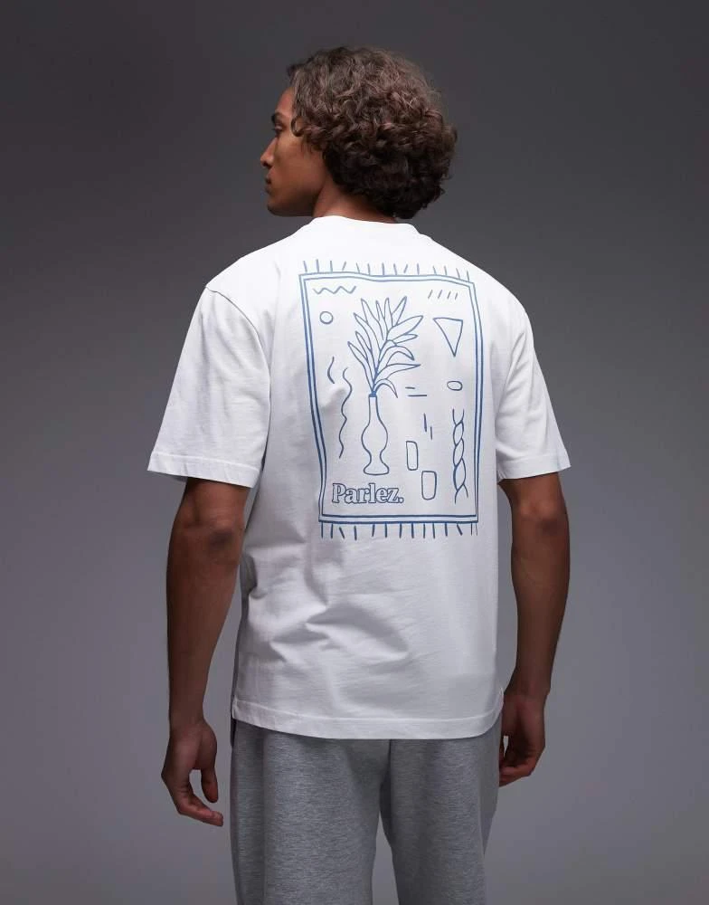 Parlez Parlez almitas motif back t-shirt in white 1