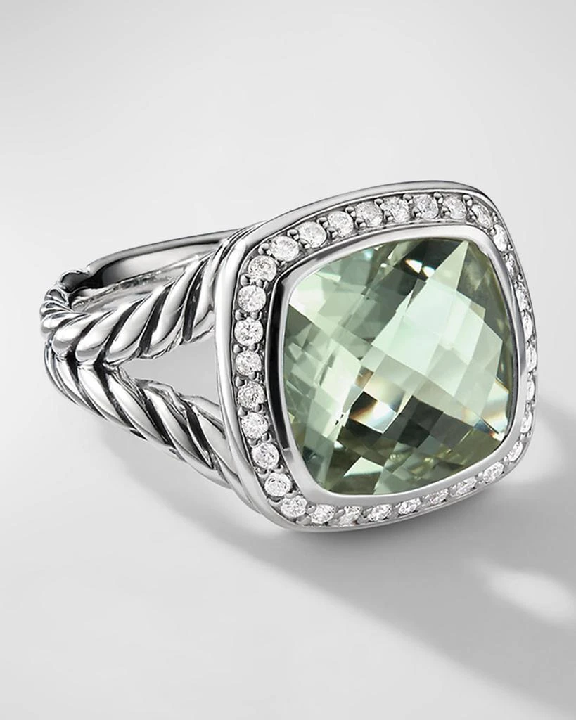 David Yurman Albion Ring with Gemstone and Diamonds in Silver, 11mm 1
