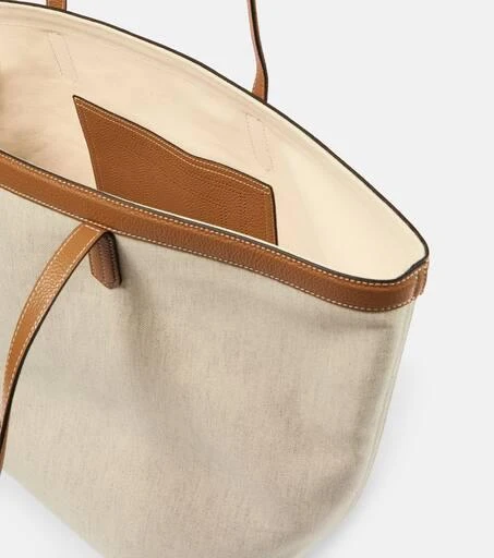 Totême Leather-trimmed canvas tote bag 4