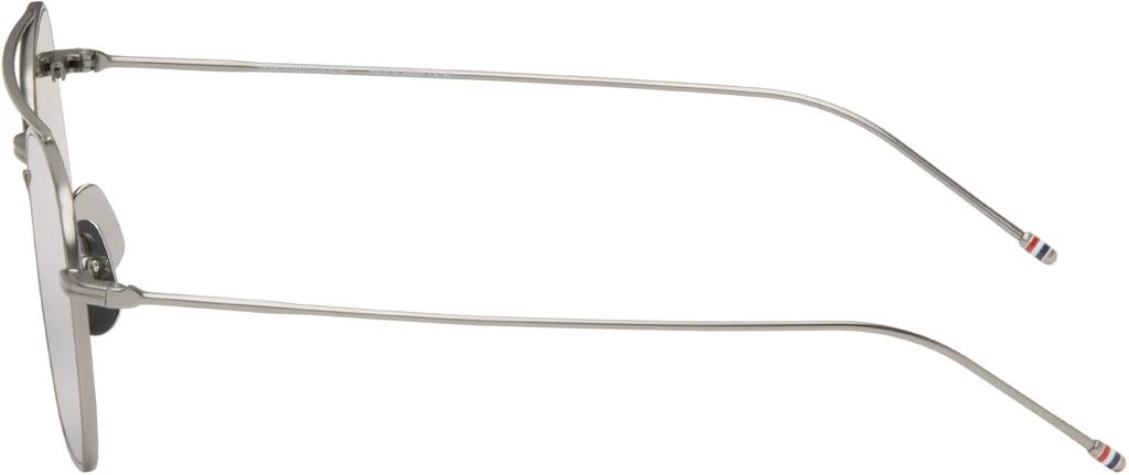 Thom Browne Silver Titanium Squared Aviator Sunglasses 3