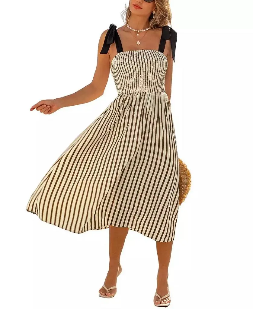 Ralph Lauren Shirred striped silk-blend midi dress - Dresses & Skirts -  Compare Prices from 8+ Stores - Free Shipping - BeyondStyle