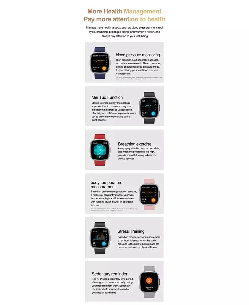 RUXING Smart Watch for Women Men With Bluetooth Calling, HRV, Health Monitoring,Sport Modes, Intelligent Reminder IP68 -Pink 10