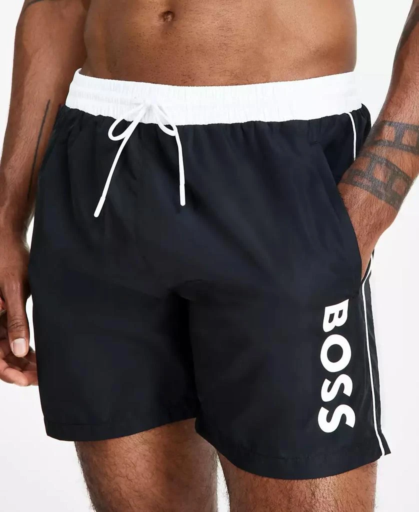 Hugo Boss Men's Logo 6" Swim Trunks, Created for Macy's