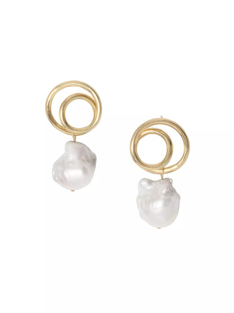 Completedworks Main Coiling 14K Gold-Plate & Pearl Earrings