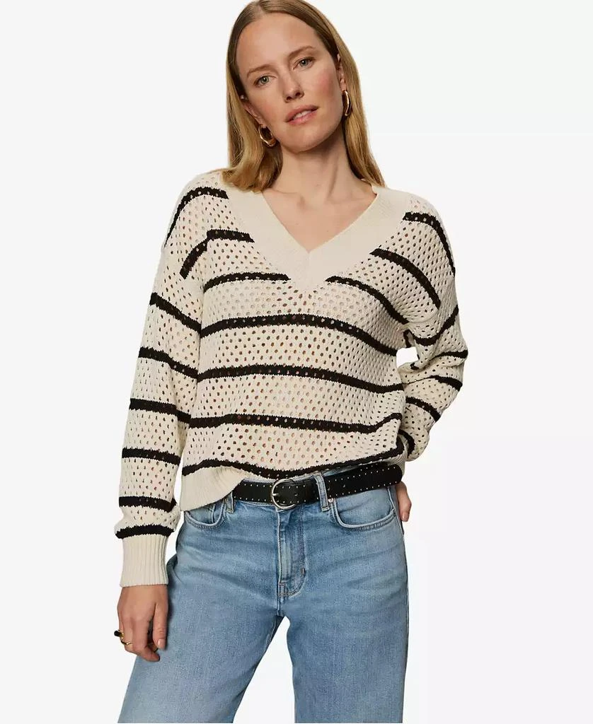 Sanctuary Women's Airy Openwork V-Neck Sweater 3