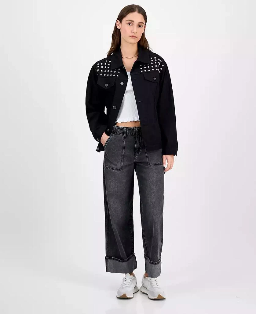 Madden Girl Juniors' Studded Boyfriend Denim Jacket 2