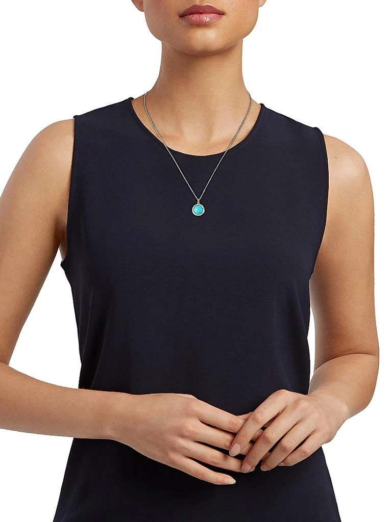 Ippolita Lollipop Small 18K Yellow Gold, Turquoise & Diamond Pendant Necklace 2