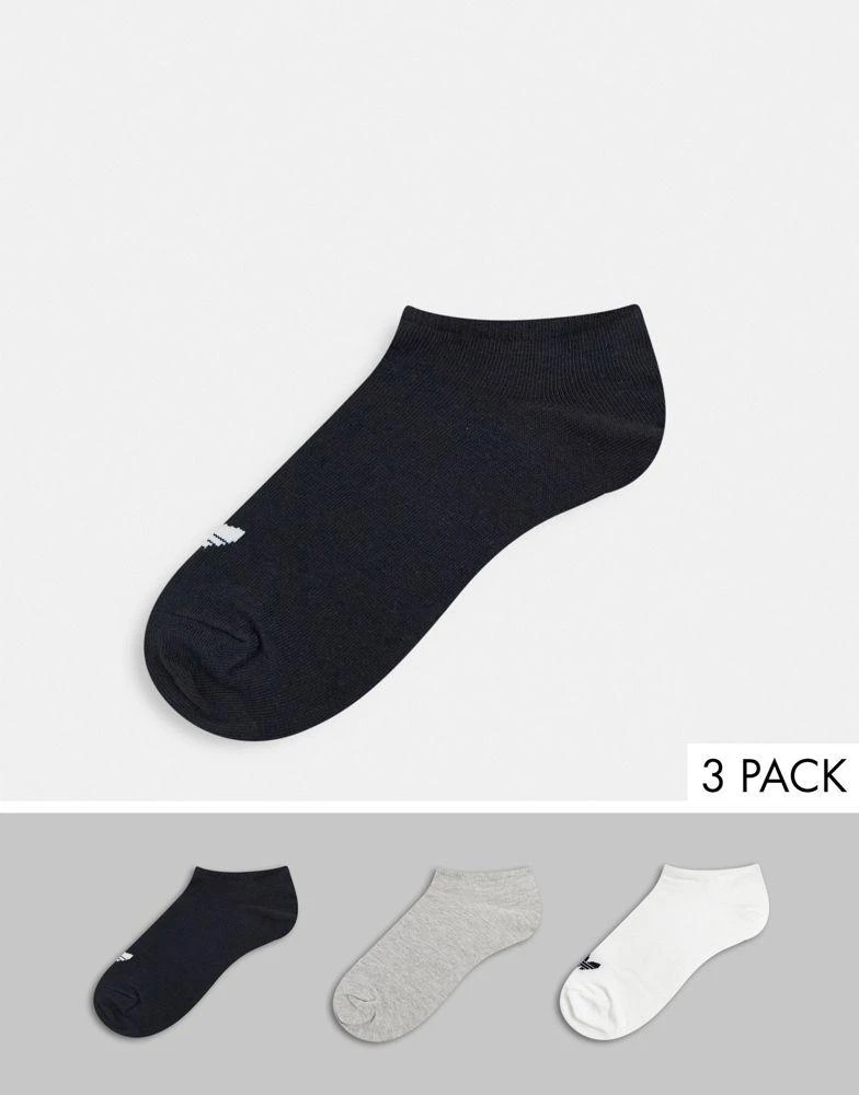 Adidas adidas Originals adicolor Trefoil 3 pack trainer socks in multi 1