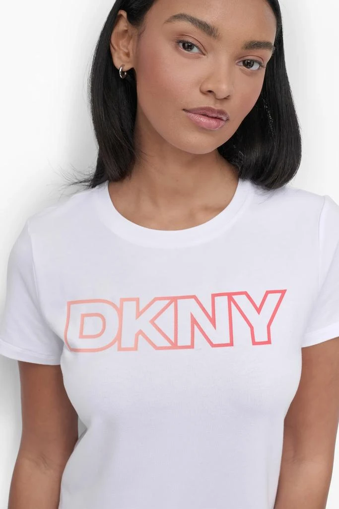 DKNY OMBRE OUTLINE LOGO CREW NECK TEE 7