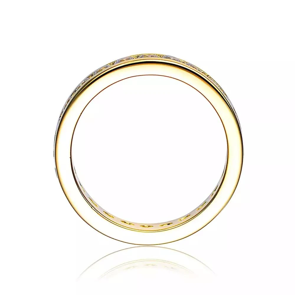 Genevive 14K Gold Plated Overlay Cubic Zirconia Band Ring 3