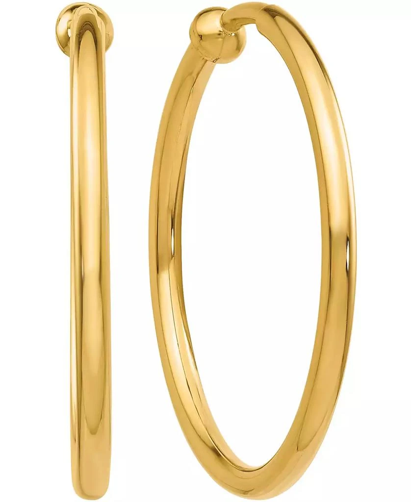 Macy's Skinny Hoop Clip-On Earrings in 14k Gold 1