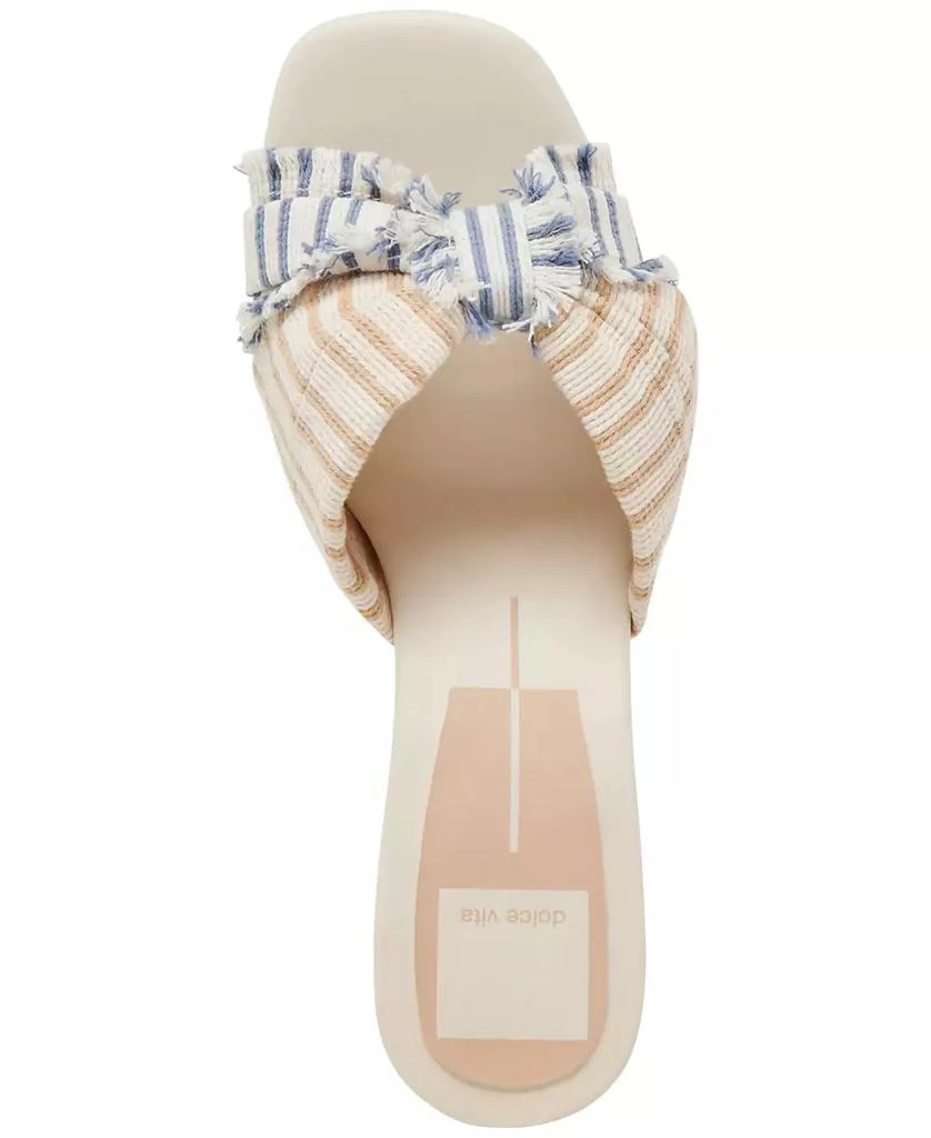 Dolce Vita Women's Izra Knot Raffia Block-Heel Dress Sandals 4