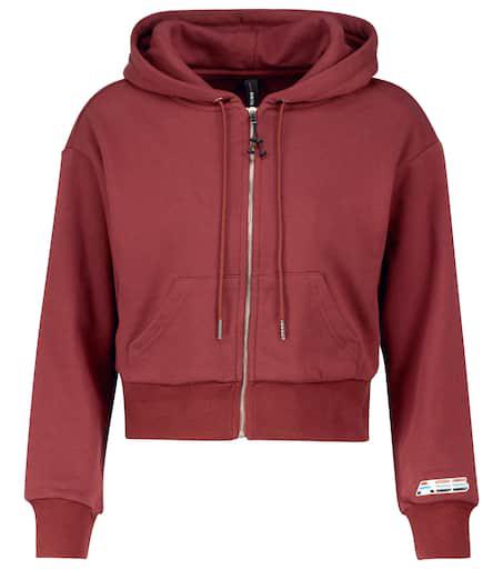 Adam Selman Cropped cotton-blend hoodie