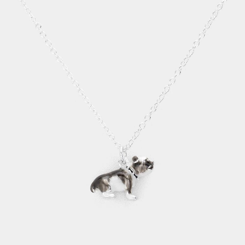 FASHNZFAB Enamel Dog Pendant Necklace