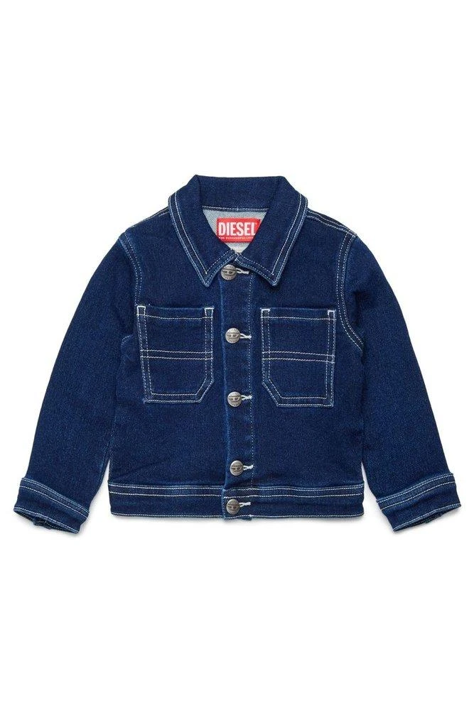 Diesel Diesel Kids Logo Embroidered Denim Jacket