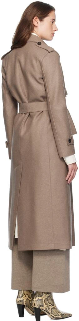 Harris Wharf London Beige Pressed Wool Trench Coat 3