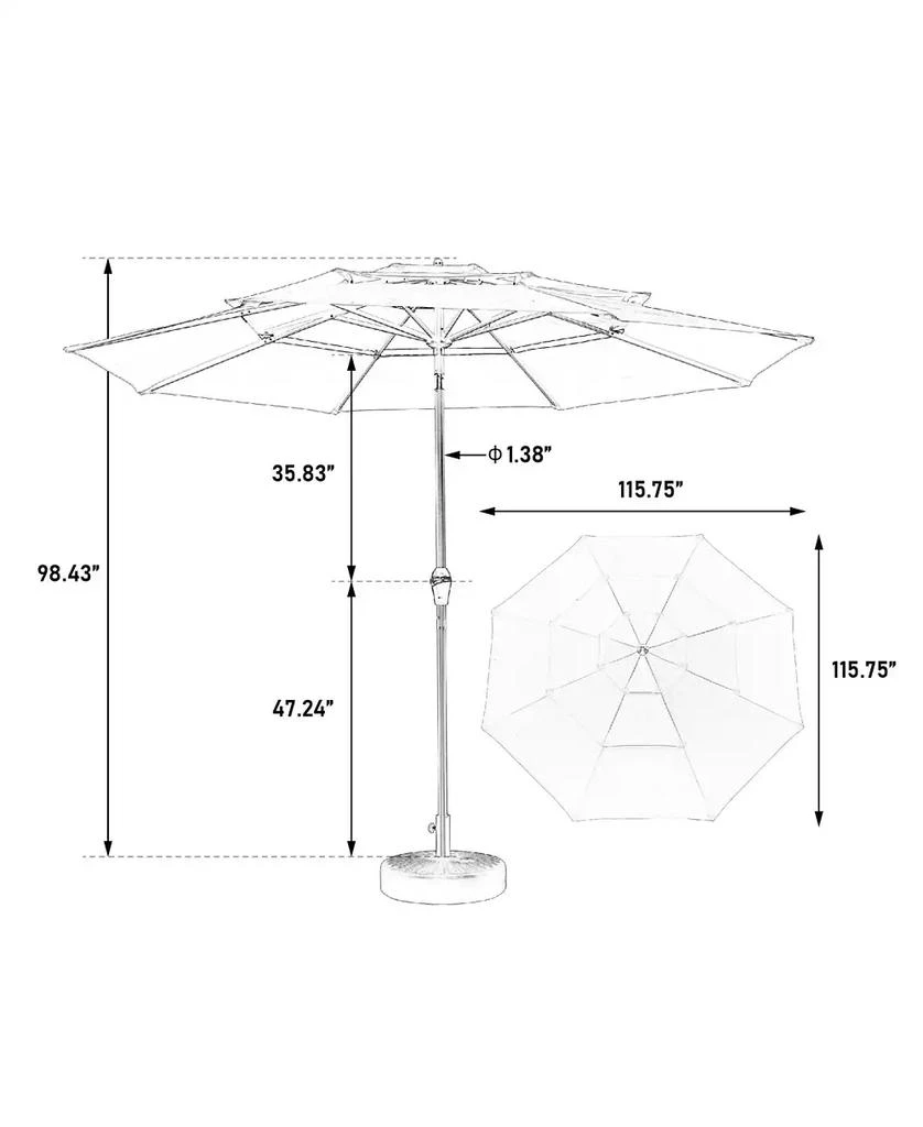 Streamdale Furniture Streamdale 10ft 3-Tier Auto-Tilt Patio Umbrella (Dark Blue) 2