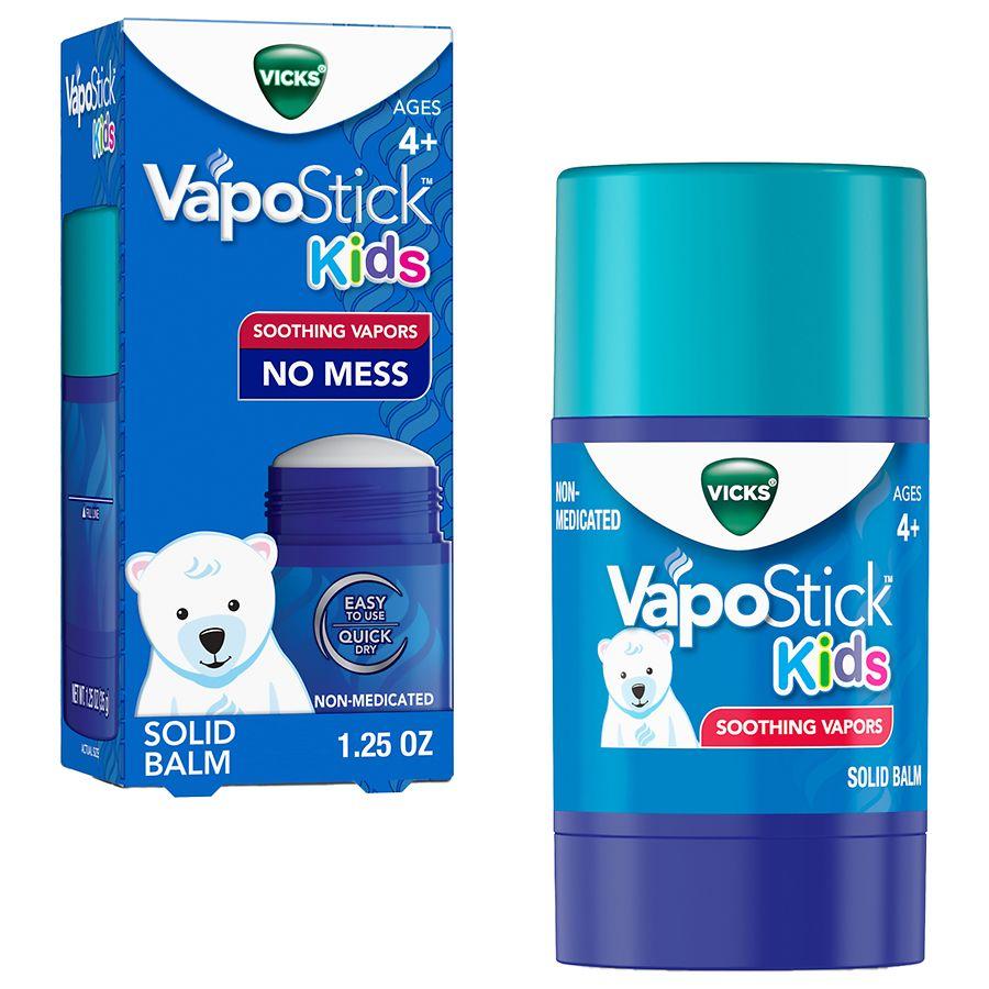 Vicks Solid Balm, No Mess, For Kids Ages 4+, Soothing Non-Medicated Vapors Eucalyptus and essential oils