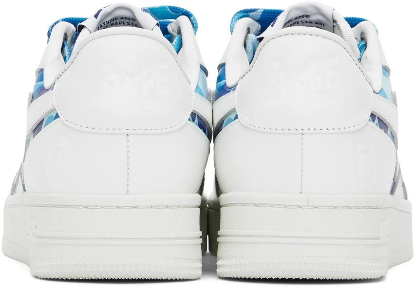 Bape White & Blue STA Icon ABC Camo Sneakers 2