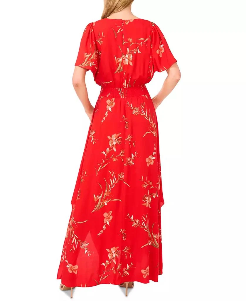 CeCe Women's V-Neck Smocked Waist Maxi Dress 3