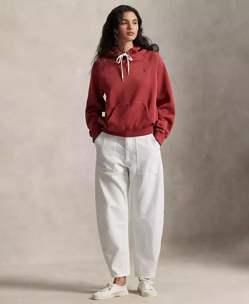 Ralph Lauren Women's Shrunken Fit Fleece Hoodie Sweatshirt 9