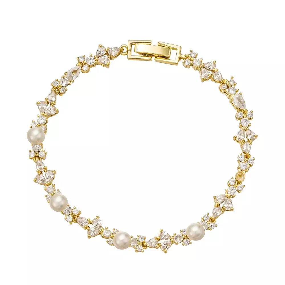 Untamed Petals Opulent Pearl and Crystal Bracelet