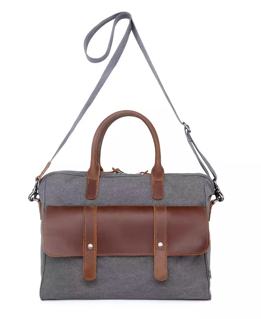 TSD BRAND Canvas Valley Hill Computer Brief Bag 8