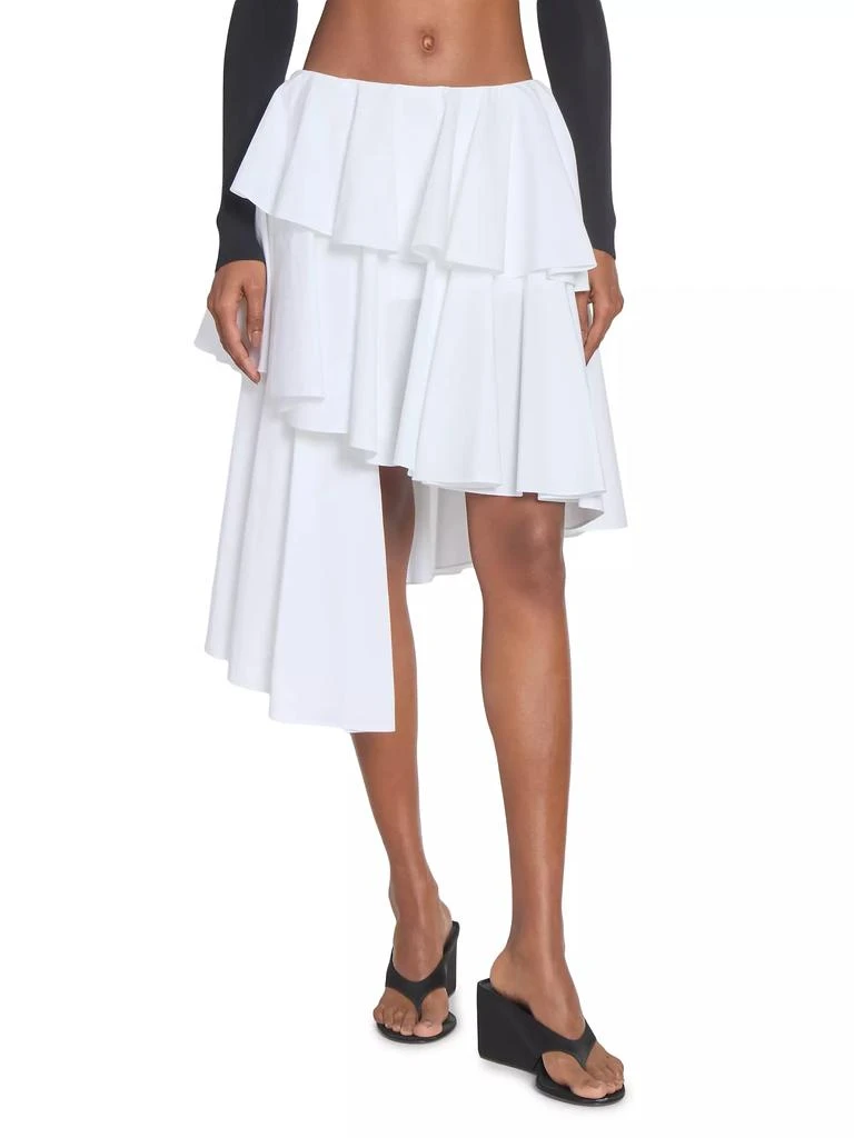 Alaïa Spiral Asymmetrical Tiered Cotton Midi-Skirt 3