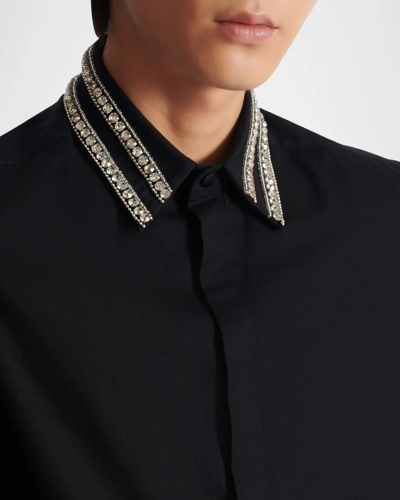 Balmain Men
s Crystal-Collar Cotton Dress Shirt 6