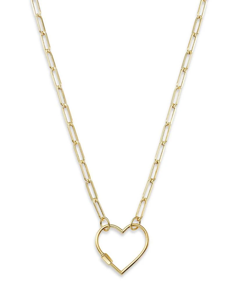 Bloomingdale's Open Heart Clasp Pendant Necklace in 14K Yellow Gold, 18" 1