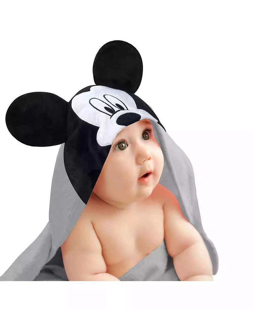 Lambs 
Ivy Baby Boys Disney Mickey Mouse Gray Cotton Hooded Bath Towel
