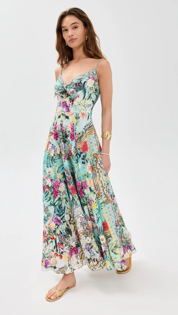 Camilla Long Dress with Tie Front 4