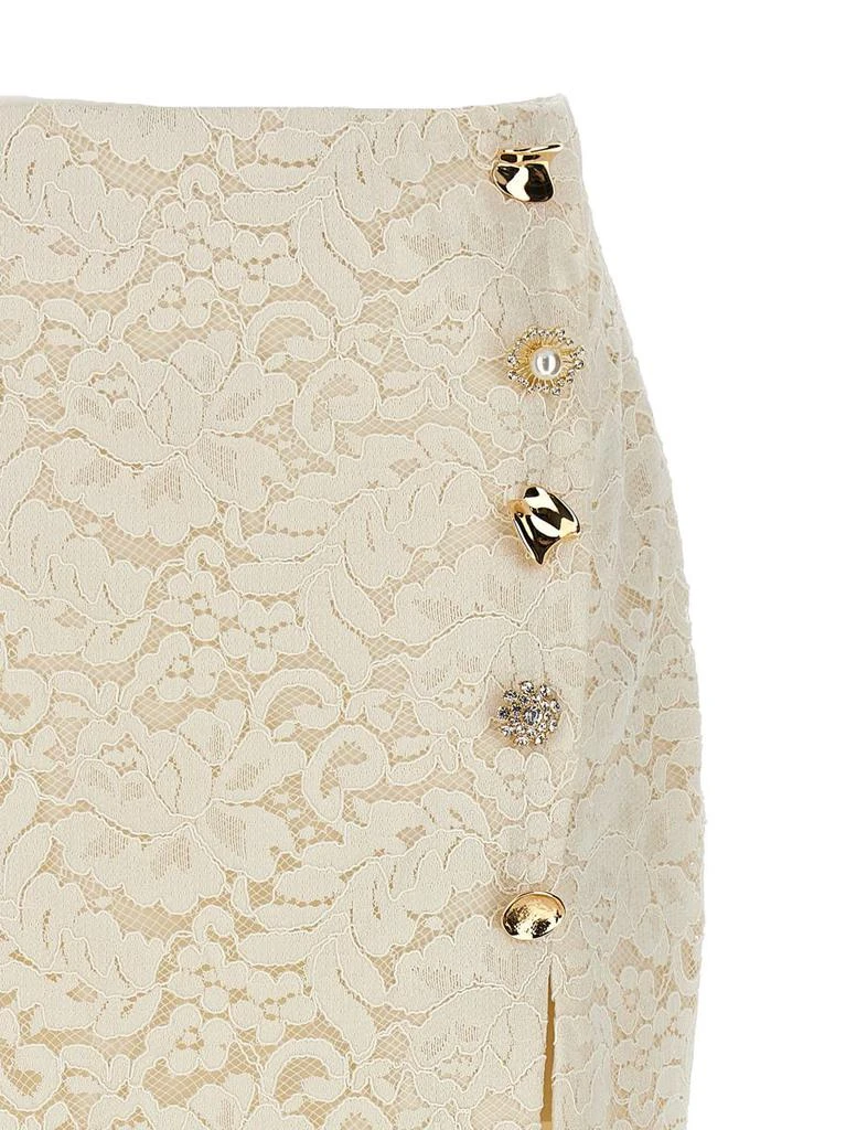 Self Portrait Self-Portrait 'Cream Cord Lace Split Midi' Skirt 3