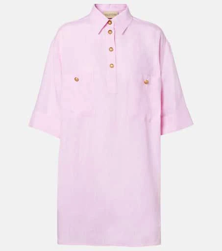 Valentino Oversized linen polo shirt 1