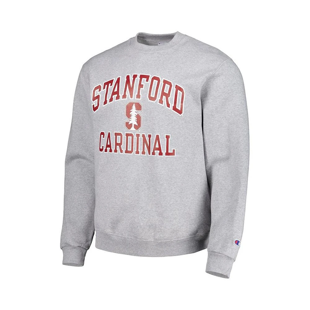 Champion Men's Heather Gray Stanford Cardinal High Motor Pullover Sweatshirt 3