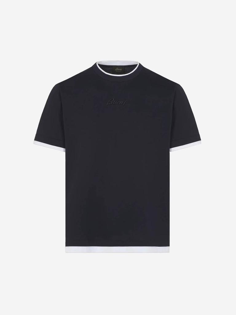 【関税込み】Brioni ブルー Gassed Tシャツ Light blue gassed organic cotton T-shirt