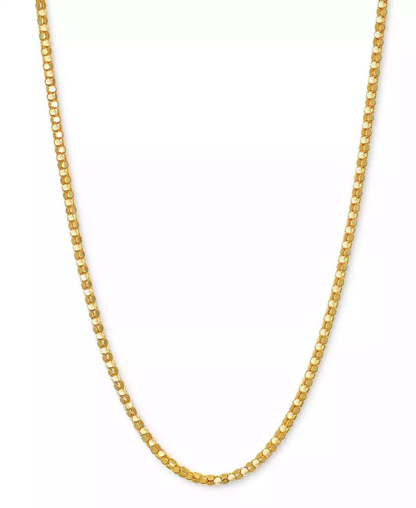 Italian Gold 14k Gold Necklace, 20" Diamond Cut Popcorn Chain (1-5/8mm) 1