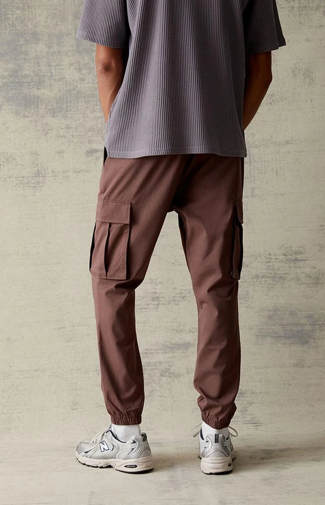 PacSun Performance Brown Slim Cargo Jogger Pants 4