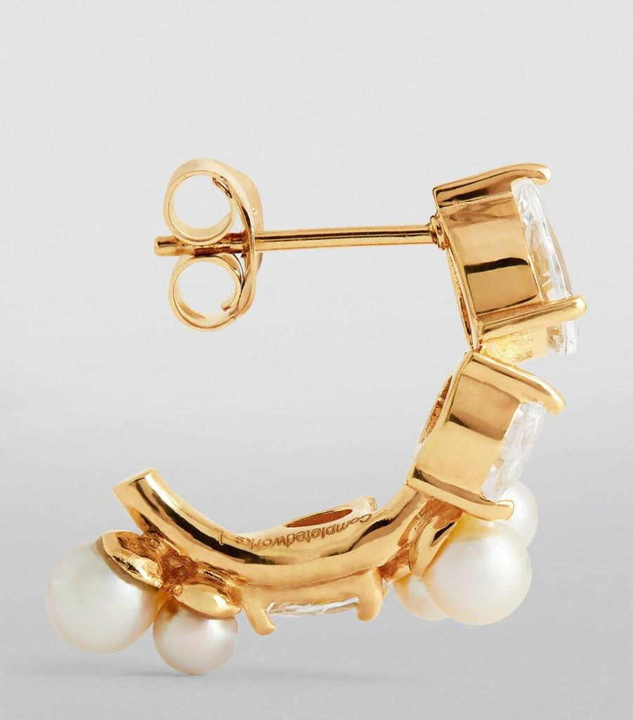 Completedworks Gold Vermeil, Zirconia and Pearl Chasing Shadows Earrings 3