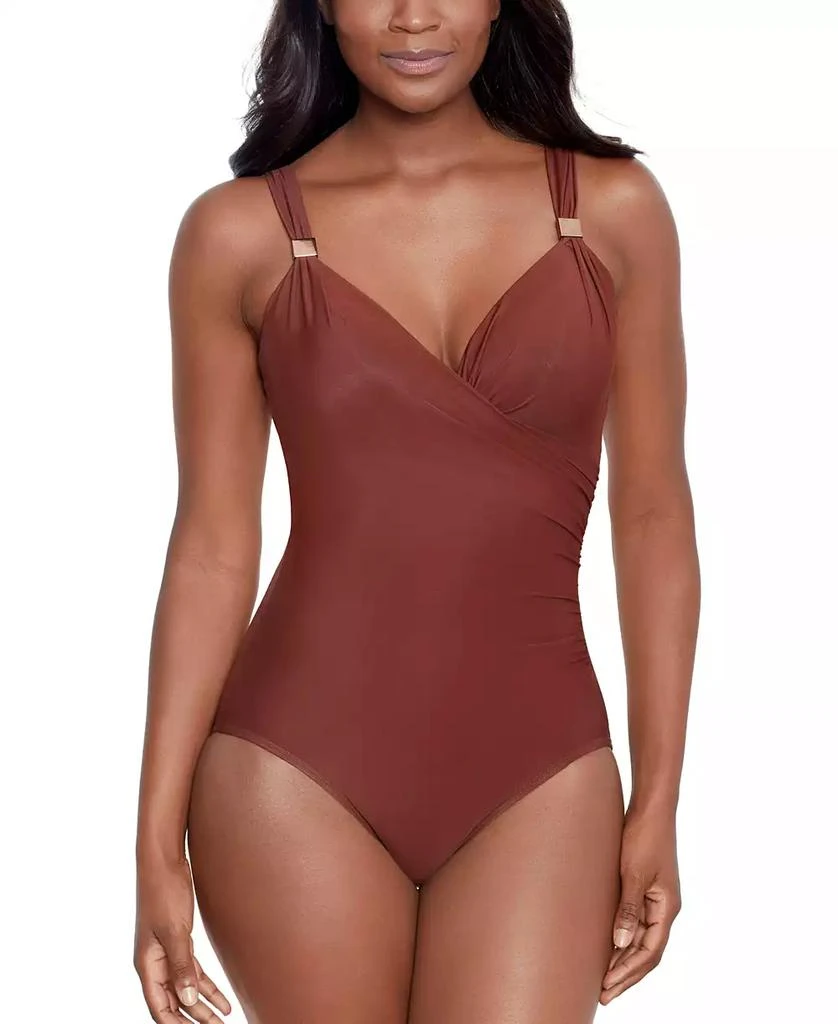 Miraclesuit Razzle Dazzle Siren Twist-Front Underwire Allover Slimming One-Piece Swimsuit 1