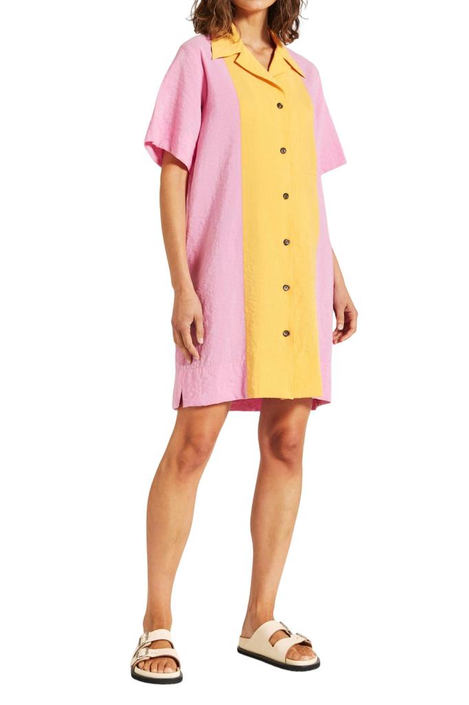 Lee Mathews Edie Mini Dress In Pink-Marigold