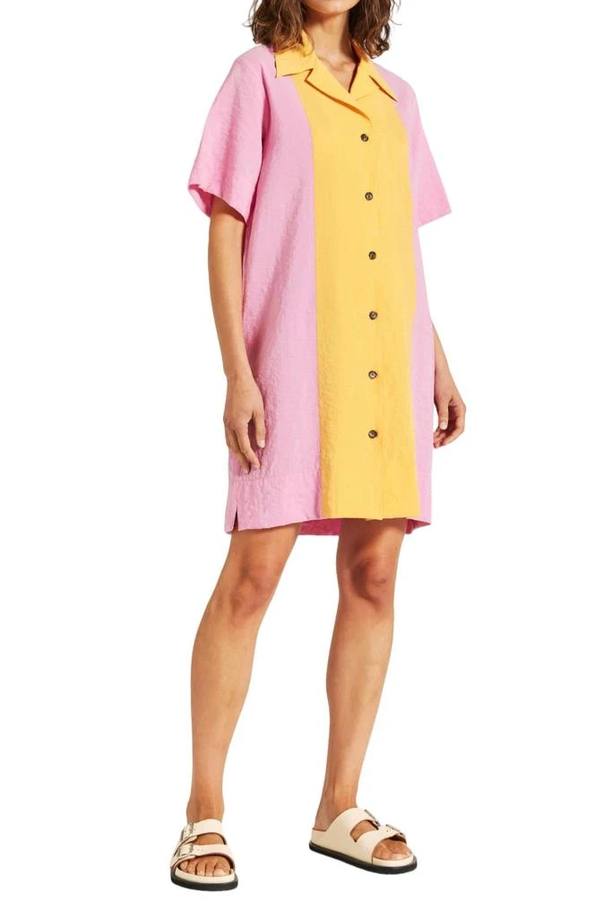 Lee Mathews Edie Mini Dress In Pink-Marigold 1