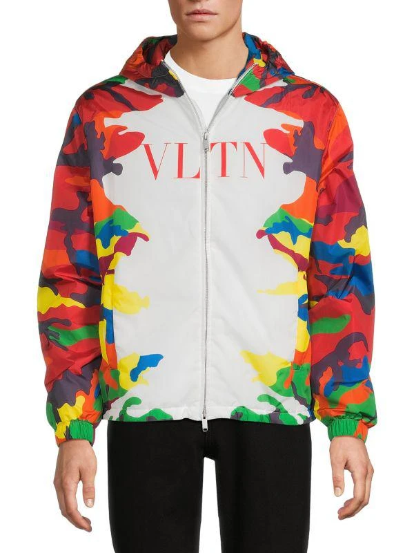 Valentino Camo Logo Hooded Jacket 1