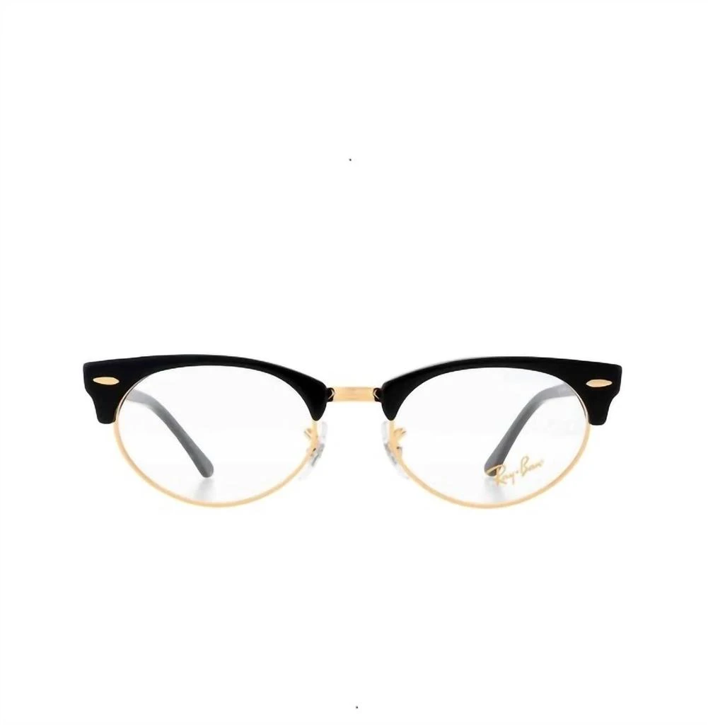 Ray-Ban Unisex - Clubmaster Oval Eyeglasses In Black/gold 2