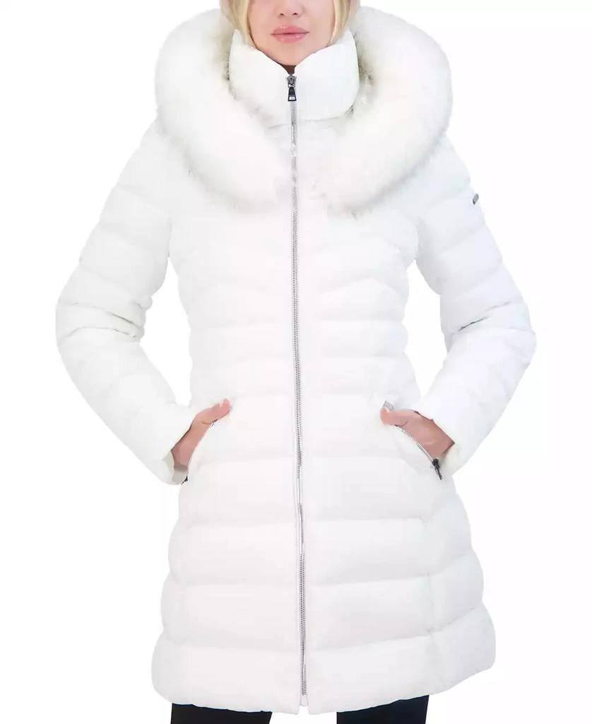 Laundry by Shelli Segal Women's Faux-Fur-Trim Hooded Puffer Coat 4