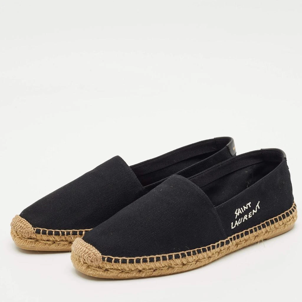 Yves Saint Laurent Saint Laurent Black Canvas Logo Embroidered Espadrilles Size 42 2