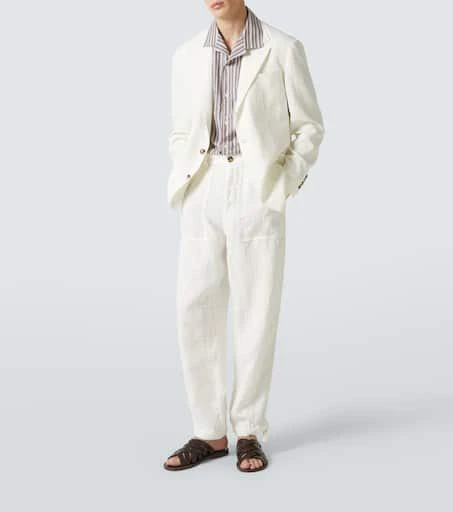 Brunello Cucinelli Striped cotton bowling shirt 2