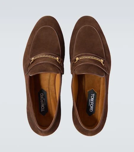Tom Ford Liam chain-detail suede loafers 4